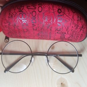 Black frame retro round glasses *Brand New*